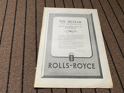 AC19 WERBUNG 11X8 ROLLS-ROYCE LIMITED DERBY - GLOSTER METEOR PROFILE