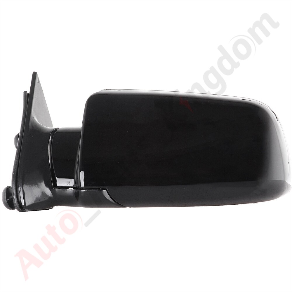 Pair Of Manual Side Mirrors For 1988-1998 Chevy/GMC Pickup Trucks - Black, Towing Style, Direct Fit