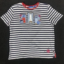 Karen Scott shirt top Embroidered womens large sport lighthouse mariner tee L