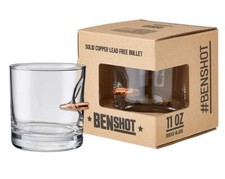 1 Whiskey Glass BENshot Rocks Glass Hand Made 11oz Made in USA
