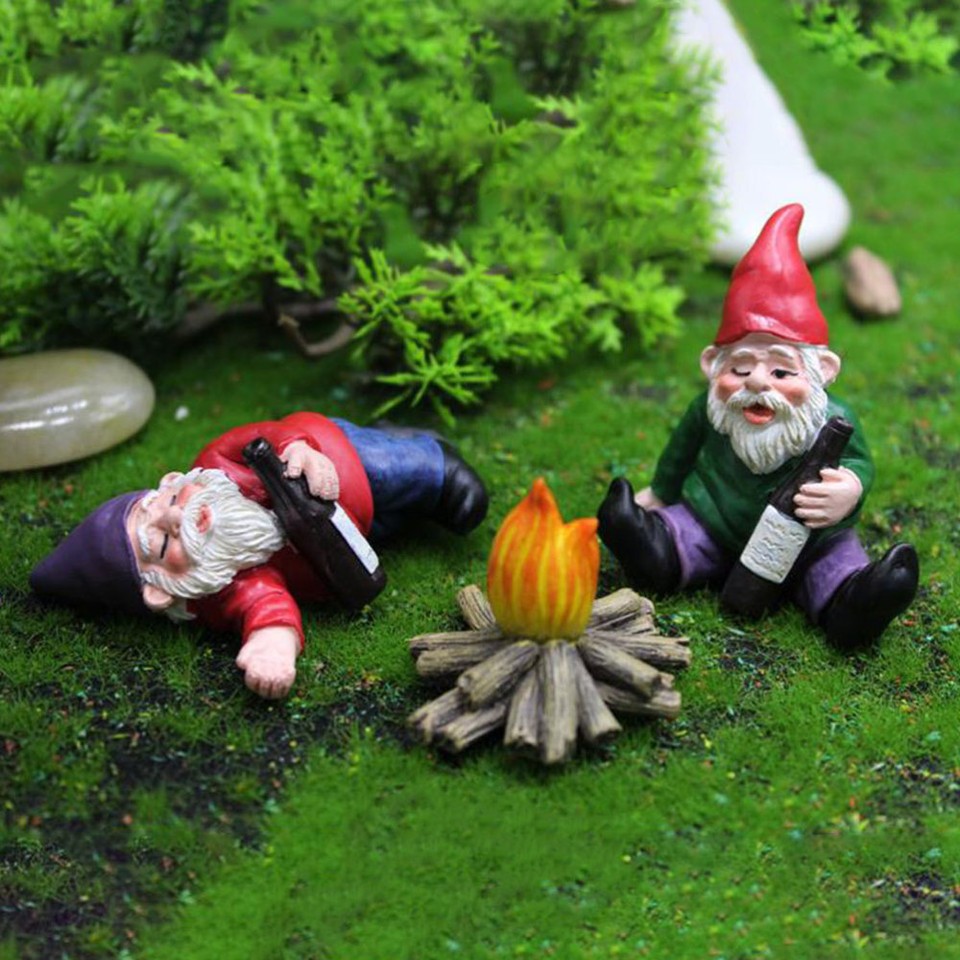 4pcs Camping Gnome Miniatur Garten Ornamente Micro Landschaft Figurine