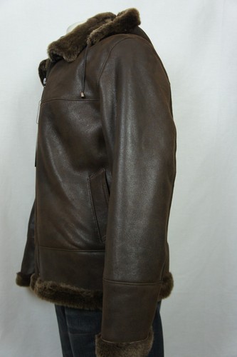 New B3 Men 100% Sheepskin Shearling Leather Bomber Aviator Flight Jacket S-7XL - Picture 4 of 12
