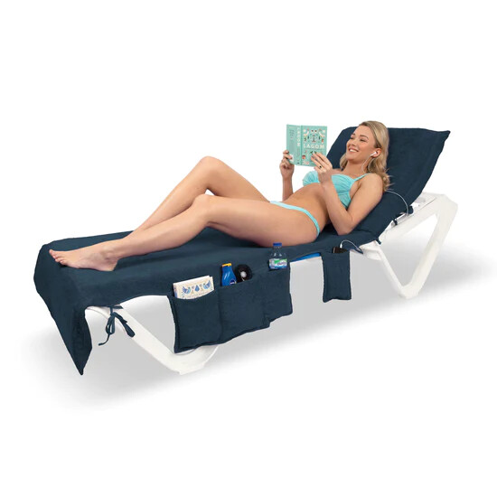 THE ITSA SUNLOUNGER BEACH TOWEL COVER WITH POCKETS