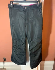 Swiss Tech Girls Snow Pants Reinforced Knee Pockets Black Medium (7-8)