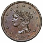1840 Braided Hair Large Cent, Small Date, N-10