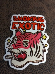 Guitar Laptop Skateboard Cannabi Pot Smoking Exotic Tiger Weed  Decal Sticker