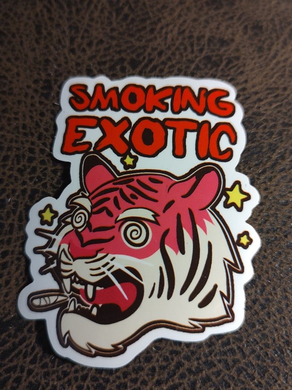 Guitar Laptop Skateboard Cannabi Pot Smoking Exotic Tiger Weed  Decal Sticker