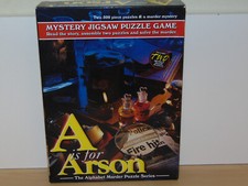 A is for Arson-Mystery Jigsaw Puzzle Game-New in Open Box
