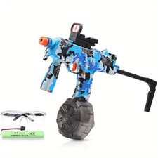 Automatic Gel Toy Gun with Electric Splashers with Large Capacity Drum Magazine