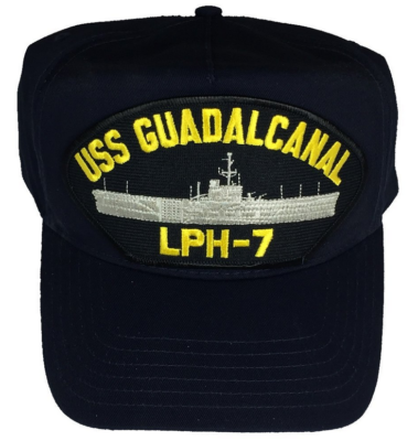 実物USS WARRIOR USS STOCKDALE キャップ 2点セット USS GUADALCANAL LPH-7 HAT USN NAVY SHIP IWO JIMA CLASS AMPHIBIOUS