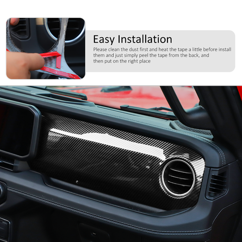 2X Center Console Dashboard Panel Decor Cover Trim for Jeep Wrangler JL JT 24+ - Picture 6 of 20