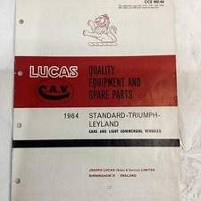 Triumph & Standard 1964 Lucas Spares Catalog TR4 Spitfire 4 Herald Vitesse