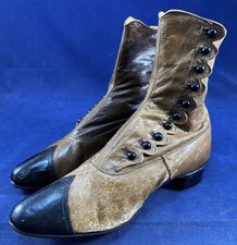 Victorian Piccadilly Geo.T. Slater Sons Brown Leather High Button Brogue Boots