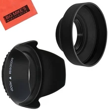 58mm Tulip Flower Lens Hood + 58m Soft Rubber Lens Hood for Select Canon,...