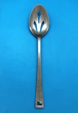 STANLEY ROBERTS NORTHPORT BURNISHED STAINLESS FLATWARE PIERCED SERVING SPOON