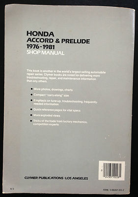 1976 1977 1978 1979 1980 1981 HONDA ACCORD HONDA PRELUDE REPAIR