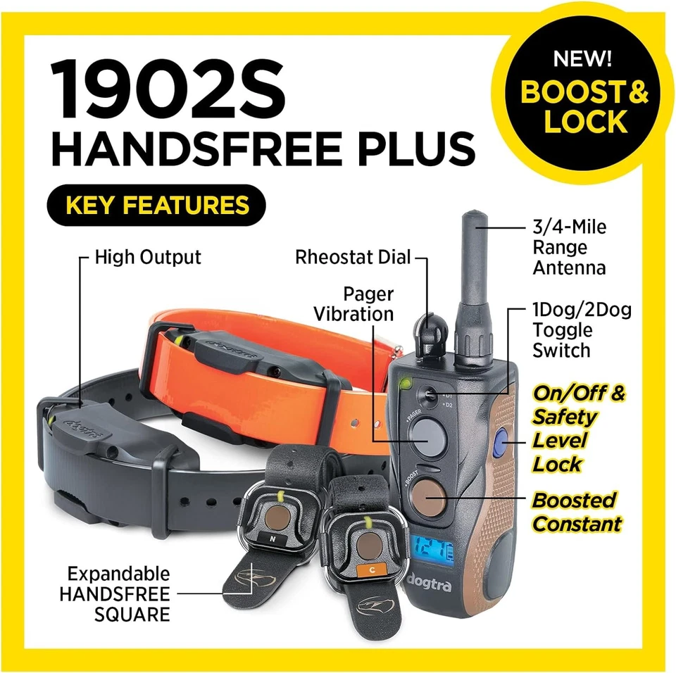 Dogtra 1902S Handsfree Plus Boost And Lock 3/4 Mile Range 2 Dog Training - Image 2 of 4