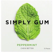Chewing Gum, Peppermint, 15 Pieces