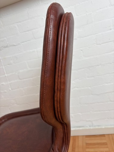 Vintage Drehstuhl Stuhl Büro Küche Leder Stahlrohr 70er Chrom Design COR? Sessel - Bild 14 von 18