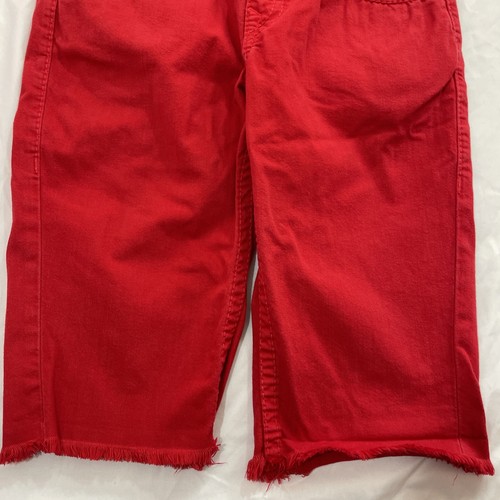 True Religion Red Cut-Off Shorts Size 32 Straight Long 14.5” Inseam Frayed Leg - Picture 7 of 10