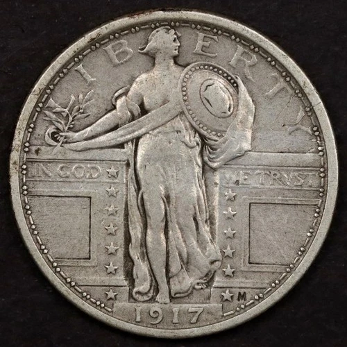 1917 Type 1 25c Standing Liberty Quarter - VF+