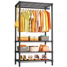 Ulif H4 Portable Closets, 4-Tier Metal Clothes Garment Rack for Bedroom and C...