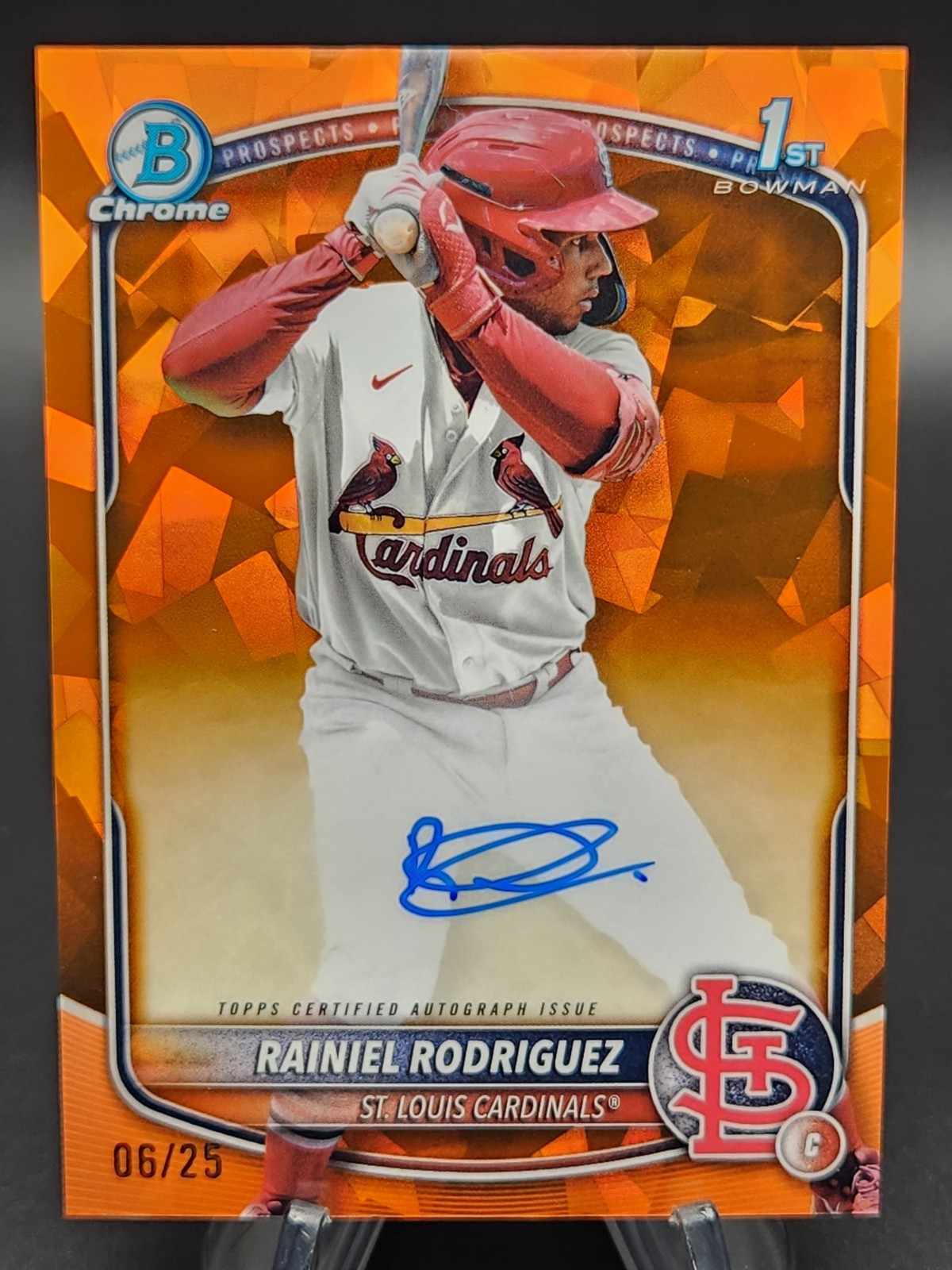 Rainiel Rodriguez 2025 Bowman Chrome Sapphire 1st Bowman Auto Orange 6/25