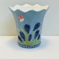 Villeroy Boch Ceramic Butterfly Flowers Bathroom Tumbler Cup Toothbrush Holder