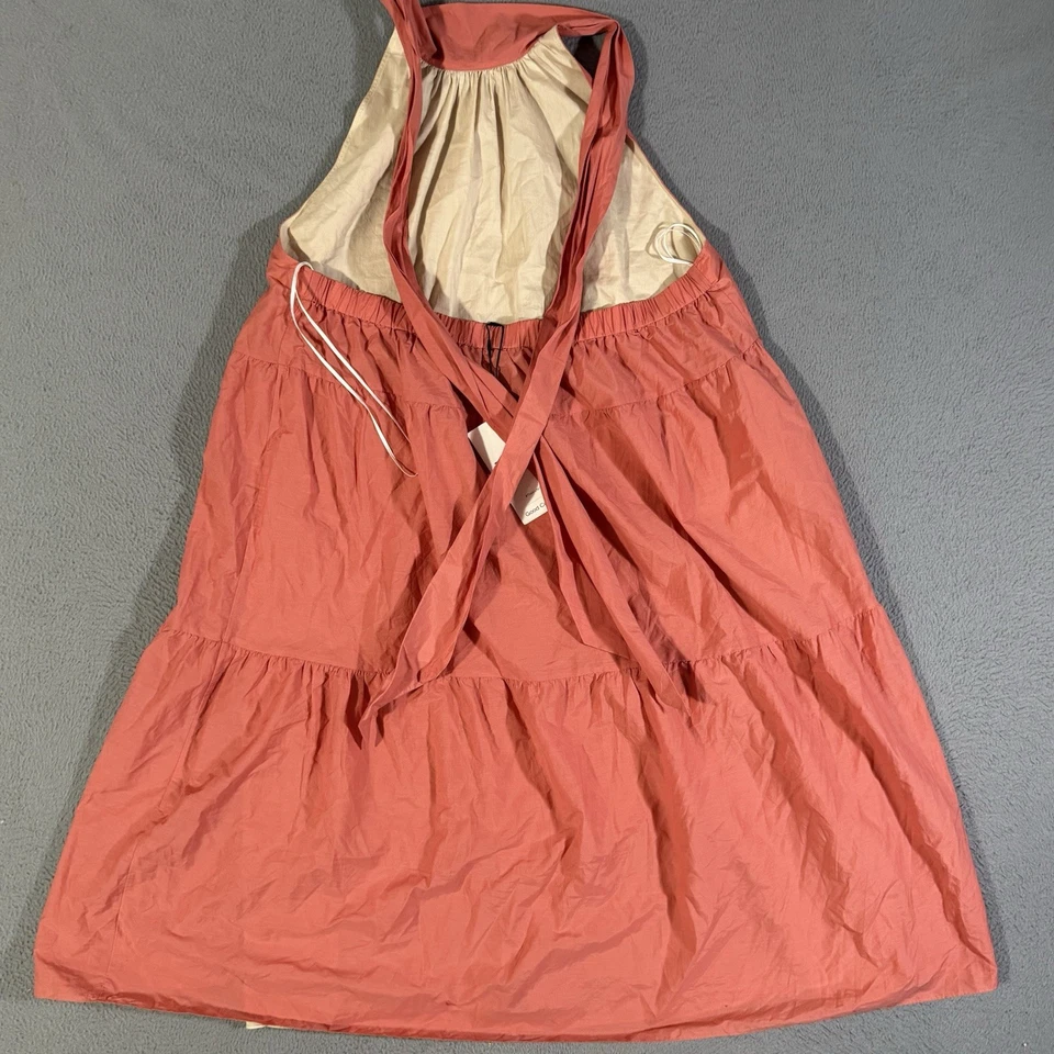 THEORY Mujer Halter Nivel Mini Vestido Rosa Coral Talla L Verano Informal Vacaciones Foto 4 de 4