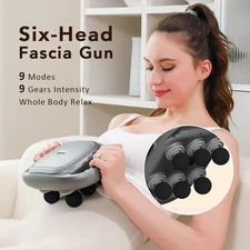 Fascia Gun Muscle Massager, 6-head High Frequency Neck Shoulder Waist Massage