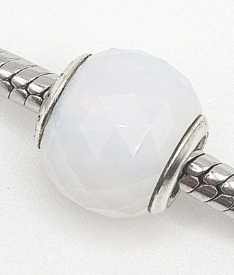 Original Pandora Charm Petite Facets Opalescent Weiß 791722 Silber 925 Facetten