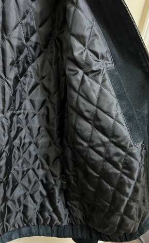 John Ashford Black Suede Leather Padded Jacket Zip Up Men's Size L - Picture 10 of 13