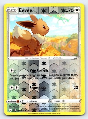 Eevee 125/203 Common Evolving Skies Pokemon Reverse Holo Lightly Played