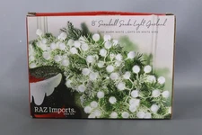 Raz Imports Lights 8' White Snowball Snake Light W/130 Warm White Lights