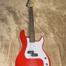 Glarry Red 4-String Electric Bass Guitar Solid Body Right-Handed