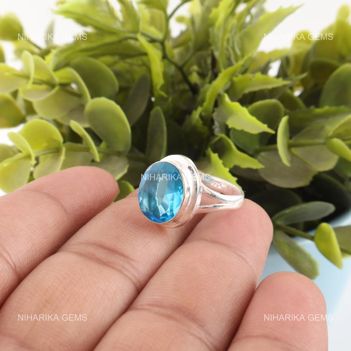 5 Anelli Argento Con Morganite, Topazio, Agata E Citrino | Ovale, Taglie 7 8 9, Luckyshine