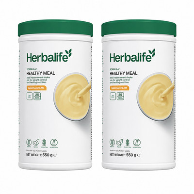 2 X Herbalife Formula 1 Healthy Meal Nutritional Shake BANANA CARAMEL 500 GMS