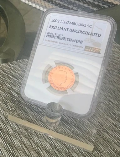 2002 Luxembourg 5 Euro Cent 5c NGC BRILLIANT UNCIRCULATED