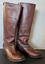 Frye Brown Melissa Button Back Zip Tall Riding Boots Size 7M