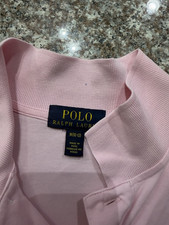 Polo Ralph Lauren Boys Pink Solid Knit Polo Shirt M Regular Short Sleeve Logo