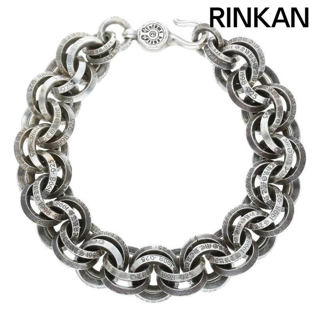 CHROME HEARTS Bracciale uomo argento cuori cromati 2 DOPPIA B RING usato3a1f04a86d9c5b423e