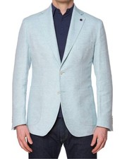 SARTORIA PARTENOPEA Mint Color Cotton-Linen Unlined Jacket NEW Current Model
