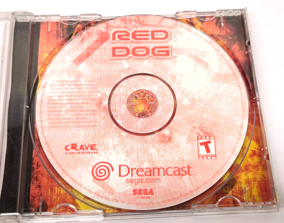 Red Dog: Superior Firepower (Sega Dreamcast, 2000) disco de juego e inserto trasero solamente
