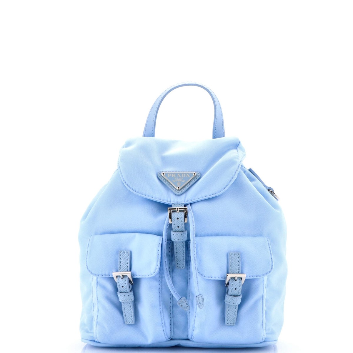 Prada Double Pocket Backpack Chain Shoulder Bag Re-Nylon