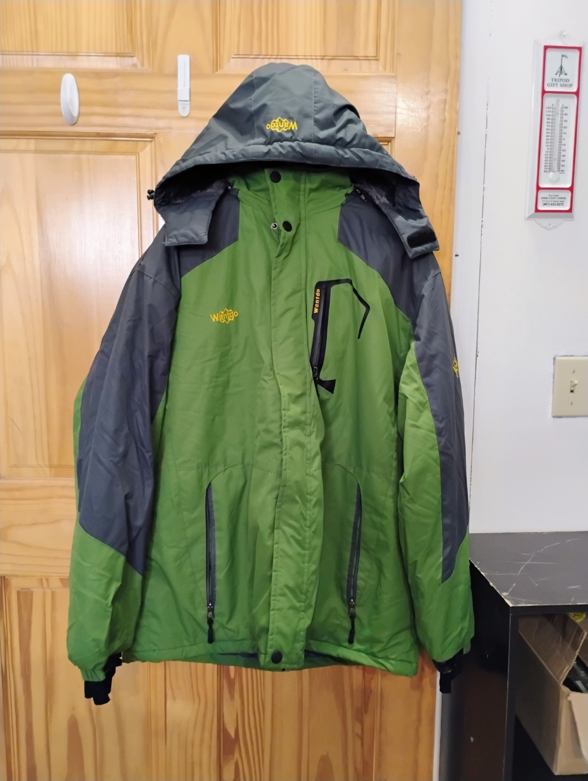 Wantdo Waterproof Winter Ski Coat Men's Xl Green & Gray