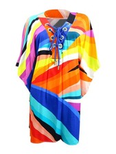 La Blanca Women's Sunscape Lace-Up Tunic Swim Cover-Up M, Multi 