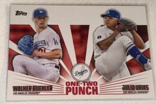 PACK FRESH 2023 Topps Series 1 One-Two Punch Walker Buehler Julio Urias #12P-3