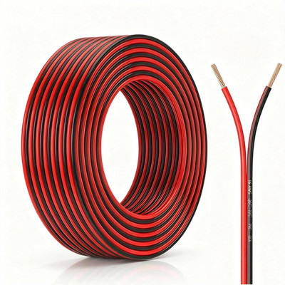 16 Gauge Wire 100FT, 16 AWG Red and Black 2 Conductor Speaker Wire Copper Clad A