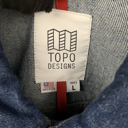 Topo Designs Denim Trucker Jacket Large Blue Made In USA Mens - Picture 5 of 12