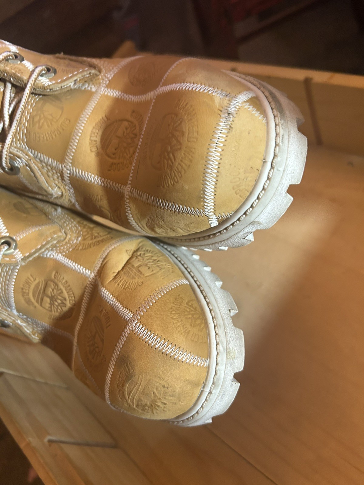 Euc Timberland Waterproof Boot Patchwork - Wheat … - image 3